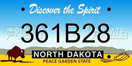 361B28 North Dakota License Plate