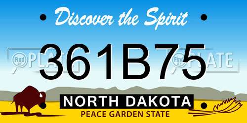 361B75 North Dakota License Plate