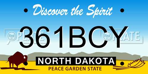 361BCY North Dakota License Plate