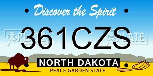 361CZS North Dakota License Plate