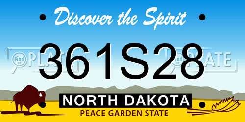 361S28 North Dakota License Plate