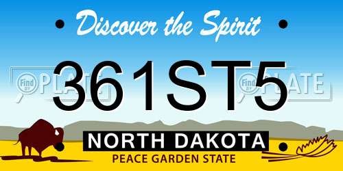 361ST5 North Dakota License Plate