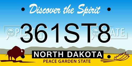 361ST8 North Dakota License Plate