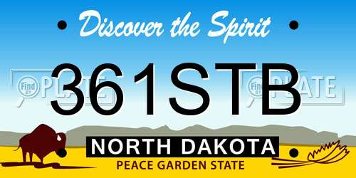 361STB North Dakota License Plate