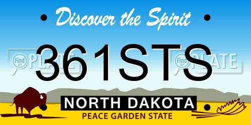 361STS North Dakota License Plate