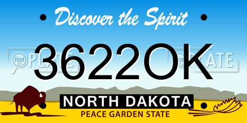 3622OK North Dakota License Plate