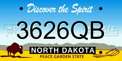 3626QB North Dakota License Plate