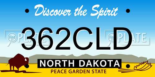 362CLD North Dakota License Plate