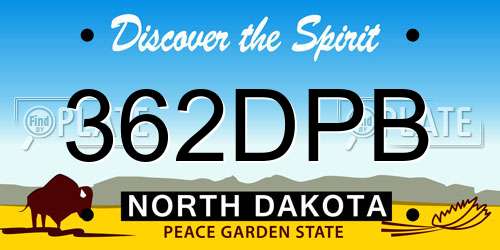 362DPB North Dakota License Plate