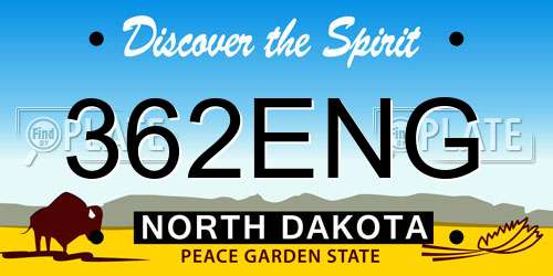 362ENG North Dakota License Plate