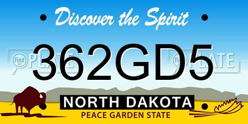 362GD5 North Dakota License Plate