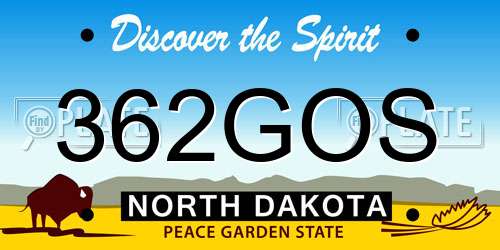 362GOS North Dakota License Plate