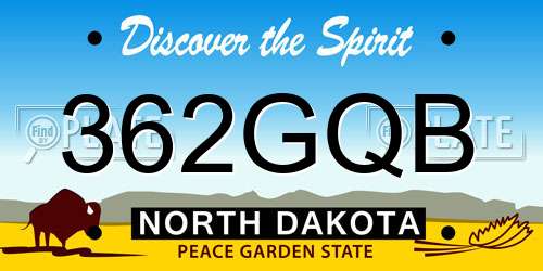 362GQB North Dakota License Plate