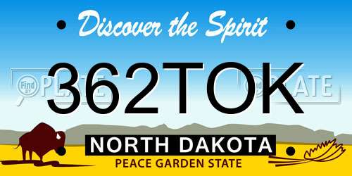362TOK North Dakota License Plate