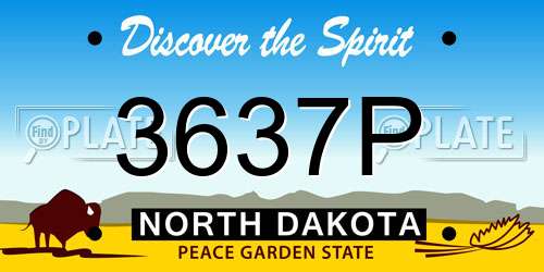 3637P North Dakota License Plate