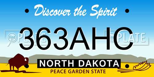 363AHC North Dakota License Plate