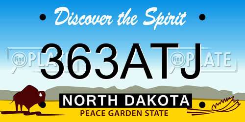 363ATJ North Dakota License Plate