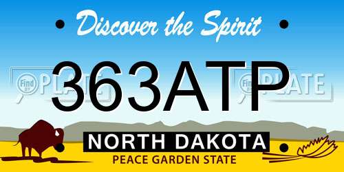 363ATP North Dakota License Plate
