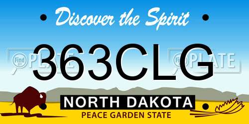363CLG North Dakota License Plate