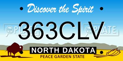 363CLV North Dakota License Plate