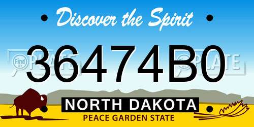 36474B0 North Dakota License Plate