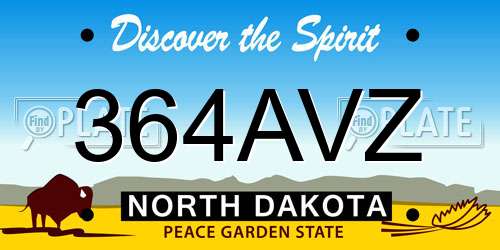364AVZ North Dakota License Plate