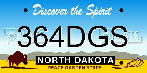 364DGS North Dakota License Plate