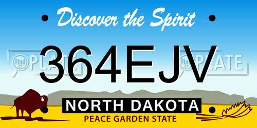 364EJV North Dakota License Plate
