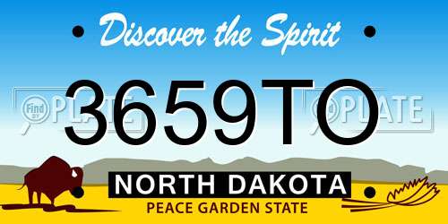 3659TO North Dakota License Plate