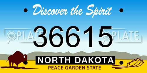 36615 North Dakota License Plate