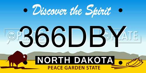 366DBY North Dakota License Plate