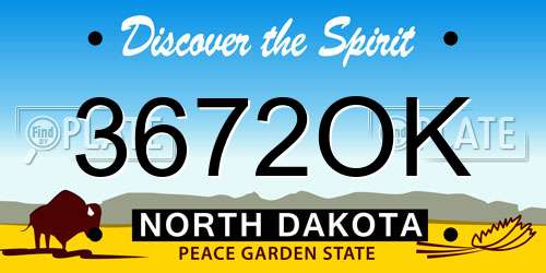 3672OK North Dakota License Plate