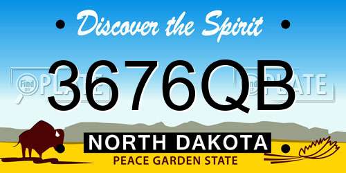3676QB North Dakota License Plate