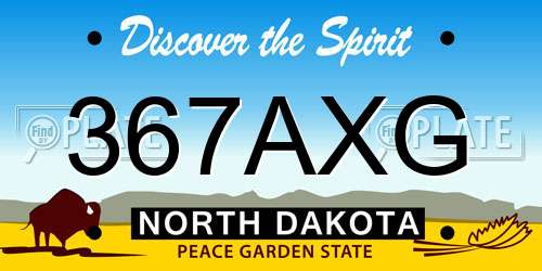 367AXG North Dakota License Plate