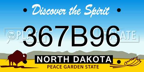 367B96 North Dakota License Plate
