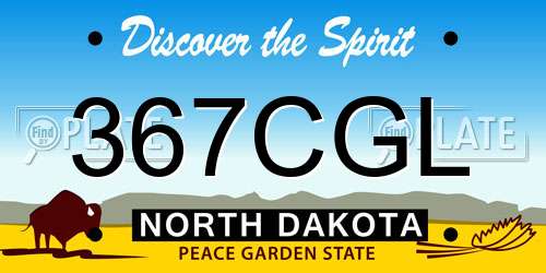 367CGL North Dakota License Plate