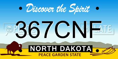 367CNF North Dakota License Plate