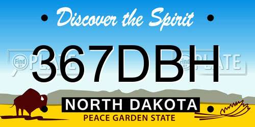 367DBH North Dakota License Plate