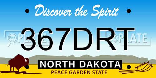 367DRT North Dakota License Plate