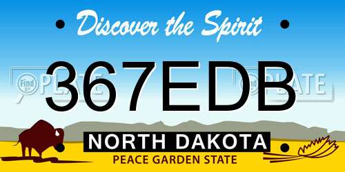 367EDB North Dakota License Plate