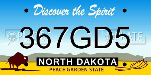 367GD5 North Dakota License Plate