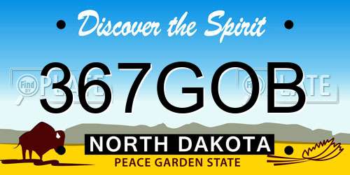 367GOB North Dakota License Plate