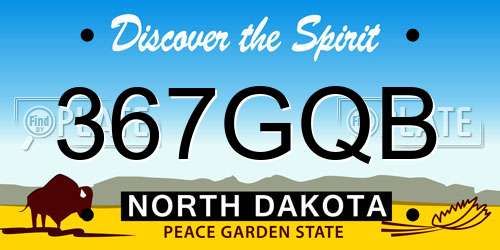 367GQB North Dakota License Plate