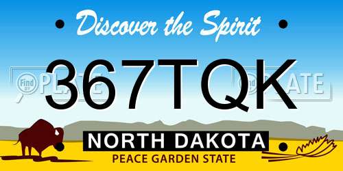 367TQK North Dakota License Plate