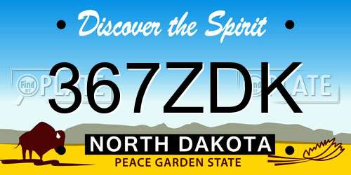 367ZDK North Dakota License Plate