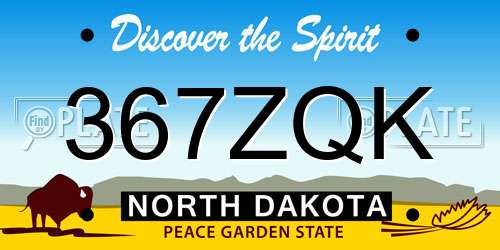 367ZQK North Dakota License Plate