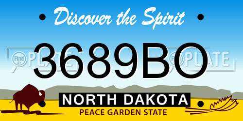 3689BO North Dakota License Plate