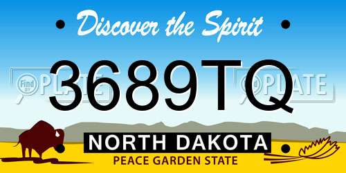 3689TQ North Dakota License Plate