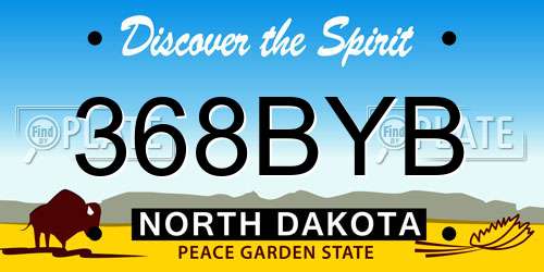368BYB North Dakota License Plate