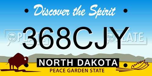 368CJY North Dakota License Plate